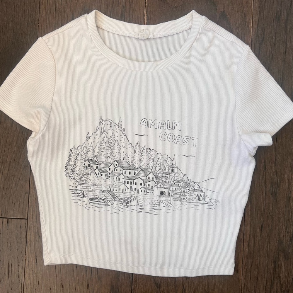 Garage White Ribbed Tee